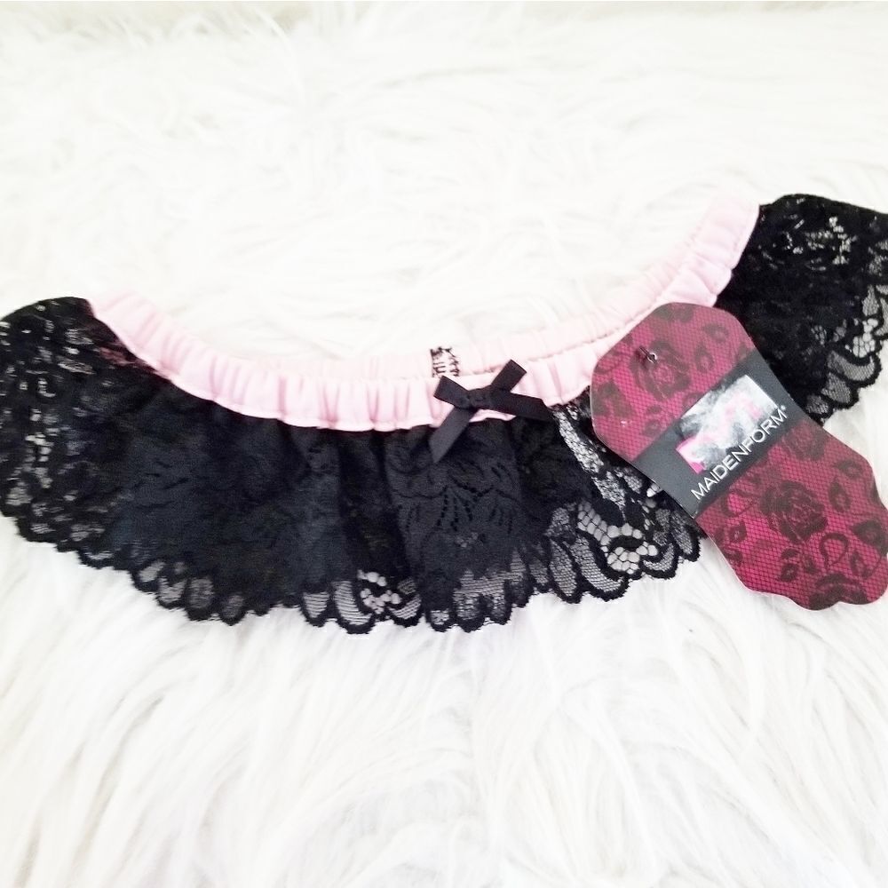 Garder blush pink elastic with black lace